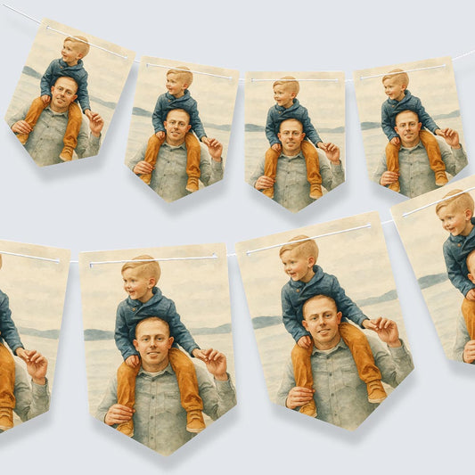 Personalised Watercolour Painting Style AI Photo Bunting