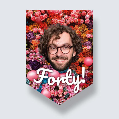 Personalised Birthday Face Floral themed Bunting