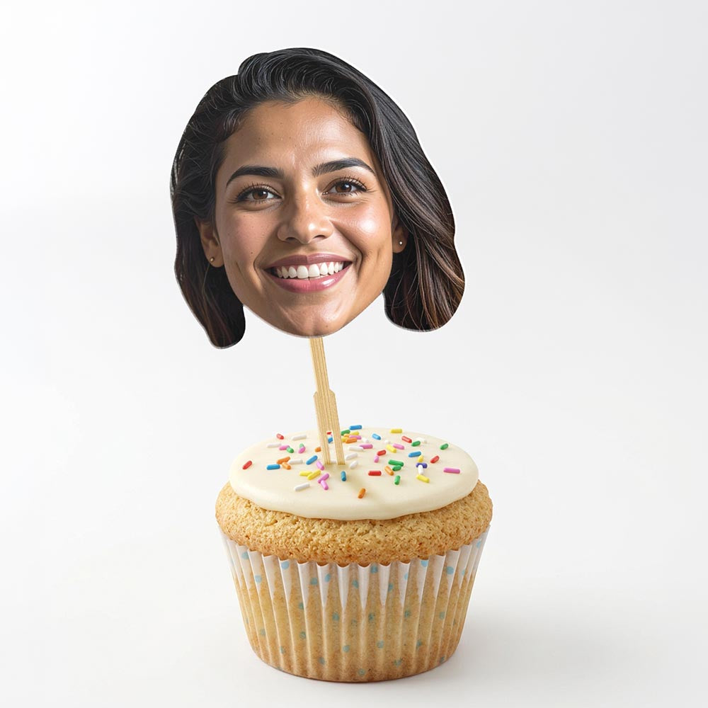 Personalised Photo Face Cake Toppers 12 pack