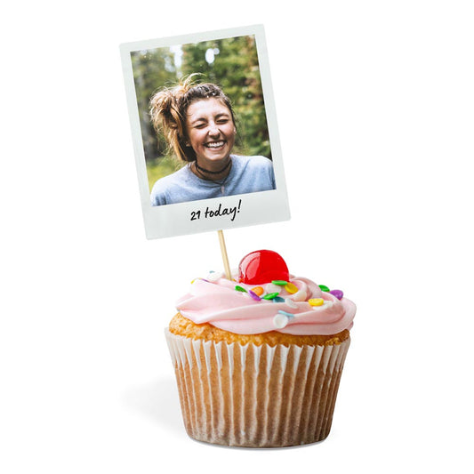 Personalised Instant Photo Style Cake Toppers 12 pack