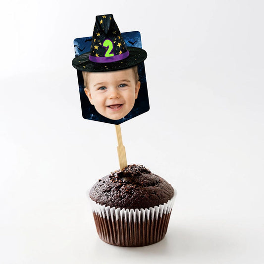 Personalised Witches Hat Halloween Birthday Cake Toppers