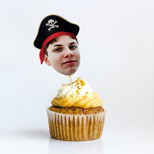 Personalised Pirate Hat Cake Toppers 12 pack