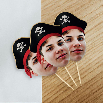 Personalised Pirate Hat Cake Toppers 12 pack
