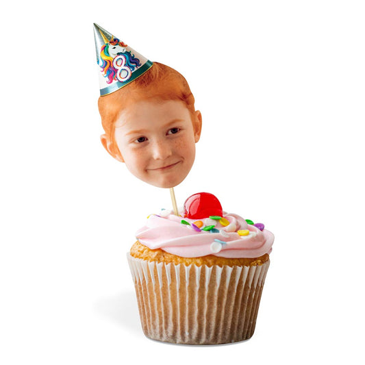 Personalised Unicorn Hat Cake Toppers 12 pack