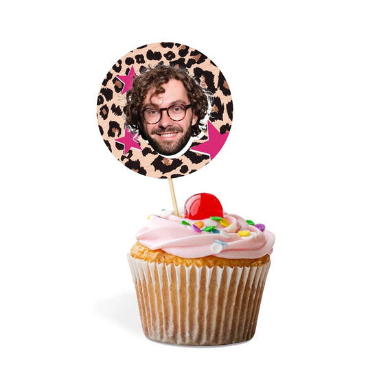 Leopard Print Photo Cake Toppers