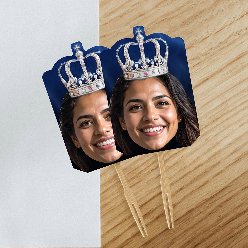 Queen Personalised Photo Cake Toppers