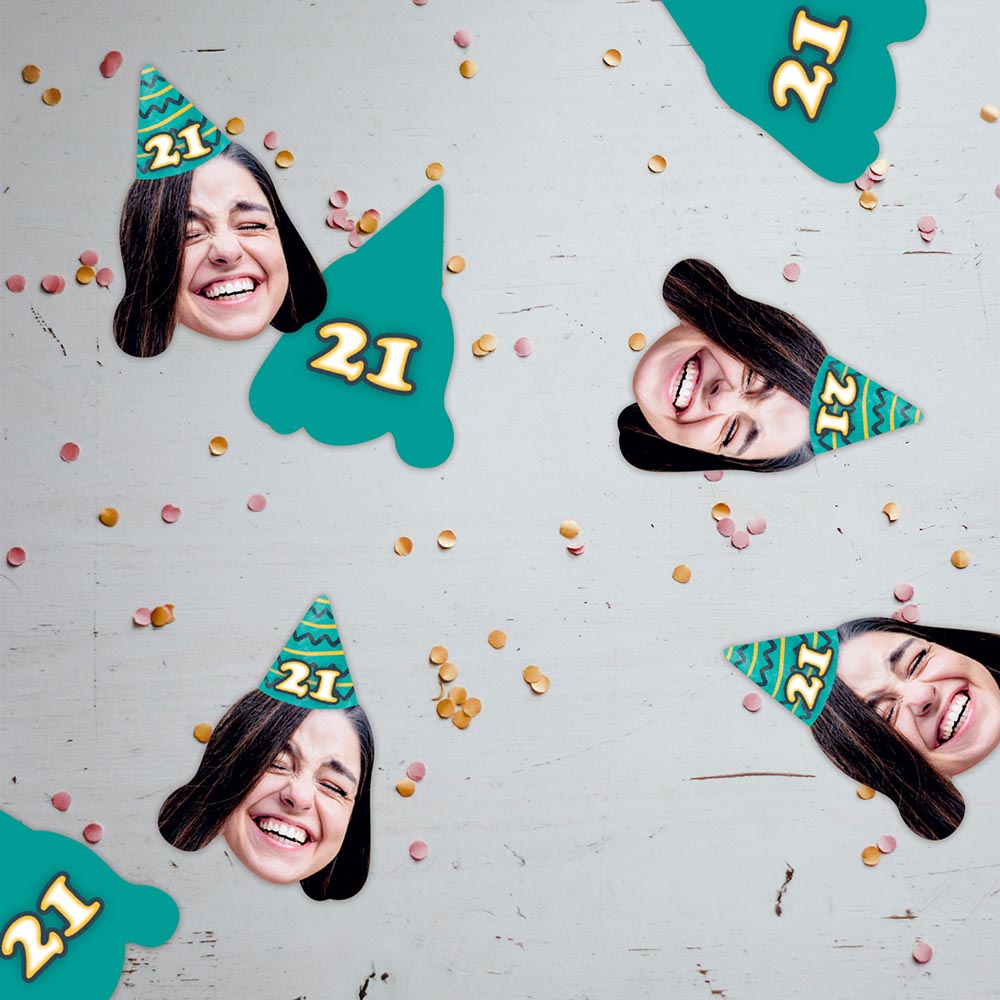Birthday Party Hat Personalised Face Confetti