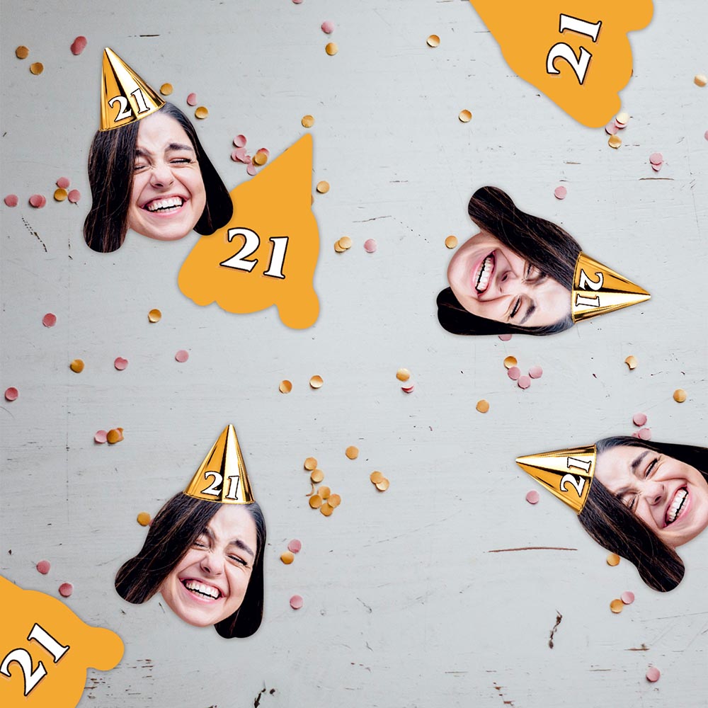 Birthday Party Hat Personalised Face Confetti