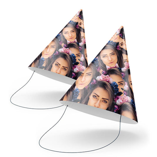 Pack of 100 Personalised Photo Face Party Hats