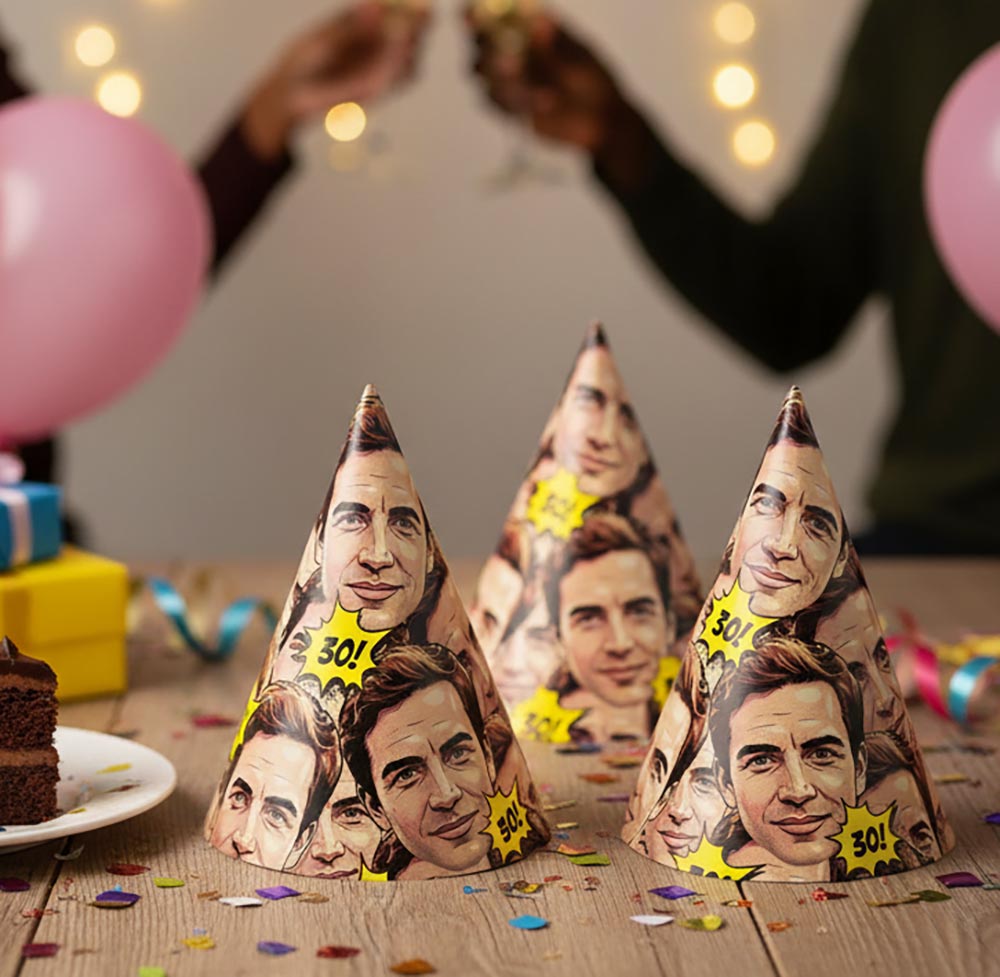 Personalised Comic Style Face Party Hats