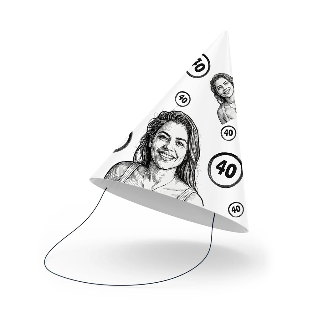 Personalised Birthday Sketch Party Hats