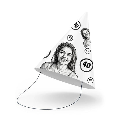 Personalised Birthday Sketch Party Hats