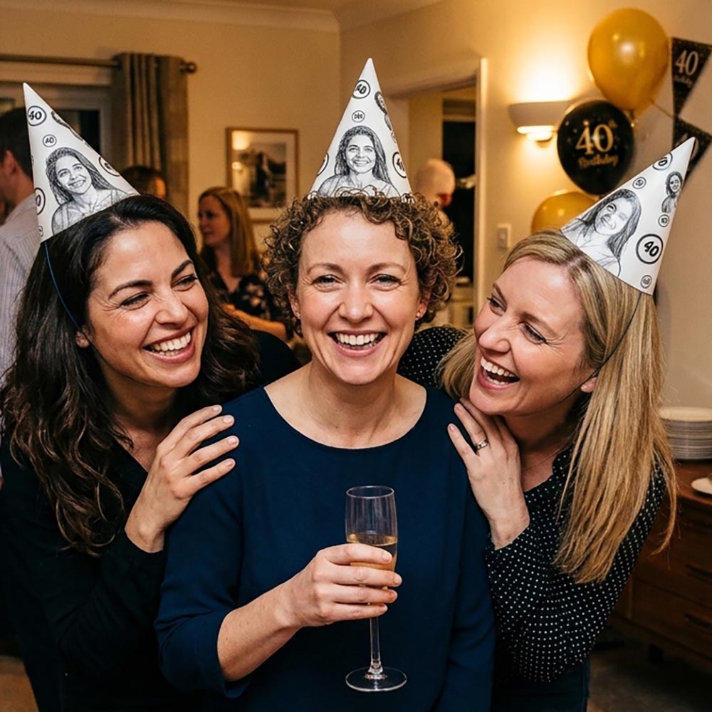 Personalised Birthday Sketch Party Hats