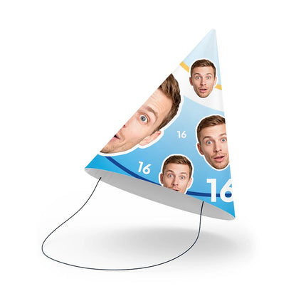 Personalised Sky Blue Theme Birthday Party Hats