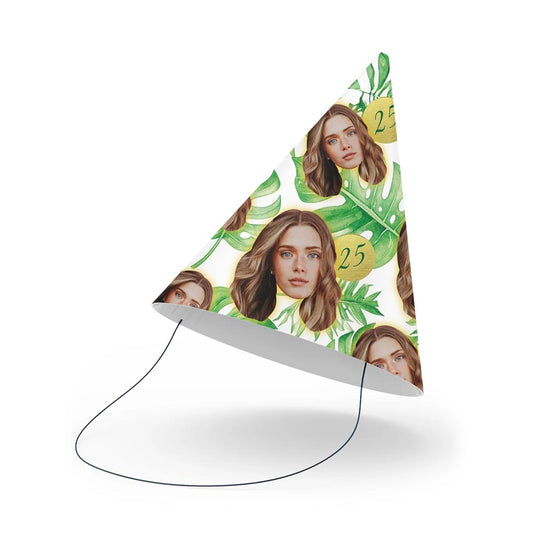 Personalised Green and Gold Birthday Party Hats