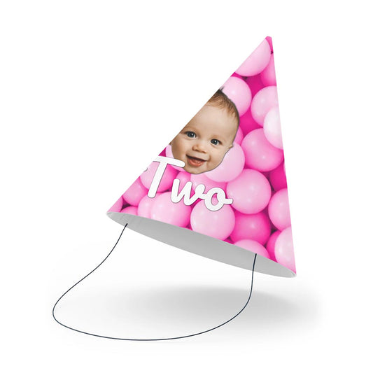 Birthday Face and Age Balloon themed Party Hats