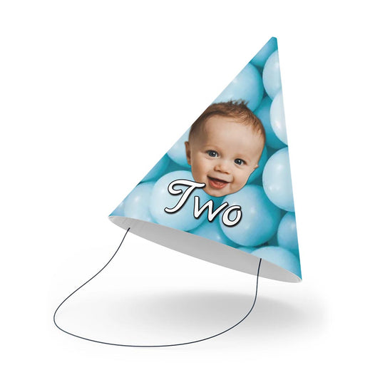 Birthday Face and Age Balloon themed Party Hats
