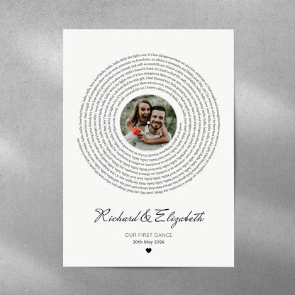 Wedding and Engagement Vinyl Record Personalised Art Print