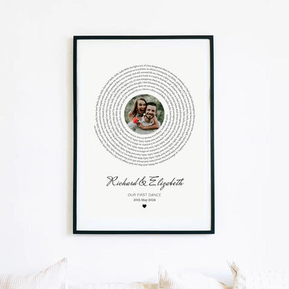 Wedding and Engagement Vinyl Record Personalised Art Print