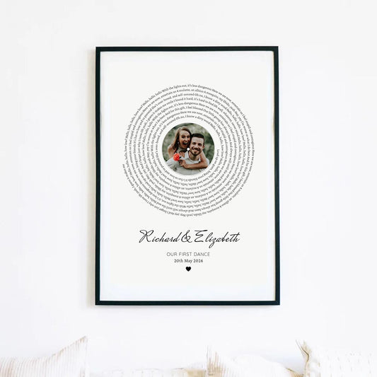 Wedding and Engagement Vinyl Record Personalised Art Print