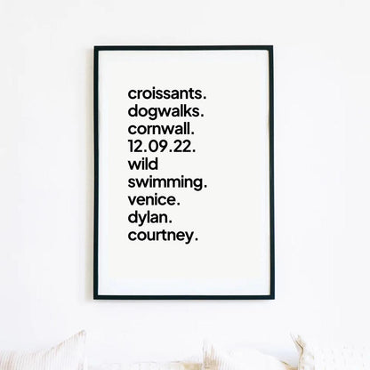 Valentine's Day Personalised Text Poster