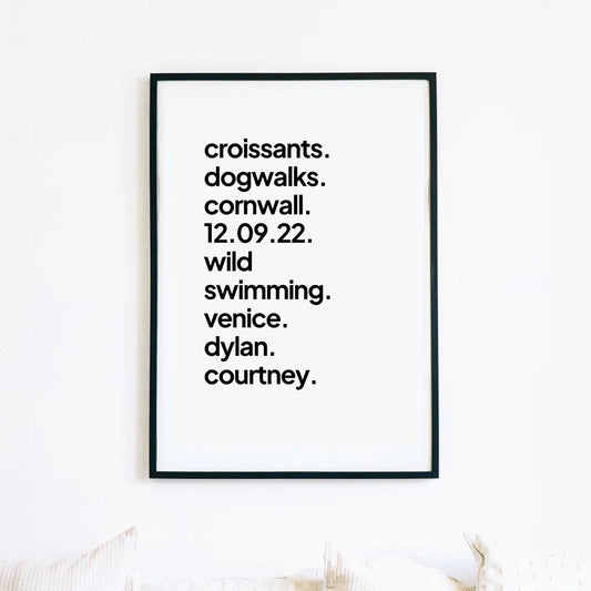 Valentine's Day Personalised Text Poster