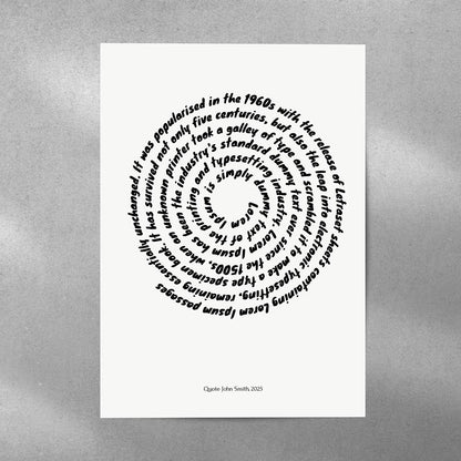 Spiral Personalised Text Art Print