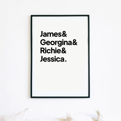 Mother's Day Personalised Names Poster