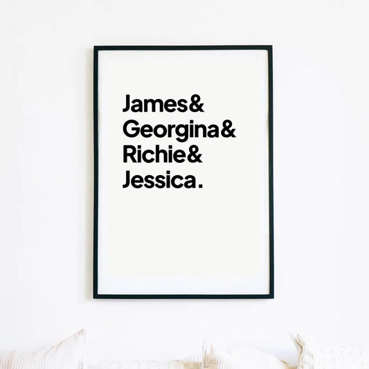 Mother's Day Personalised Names Poster