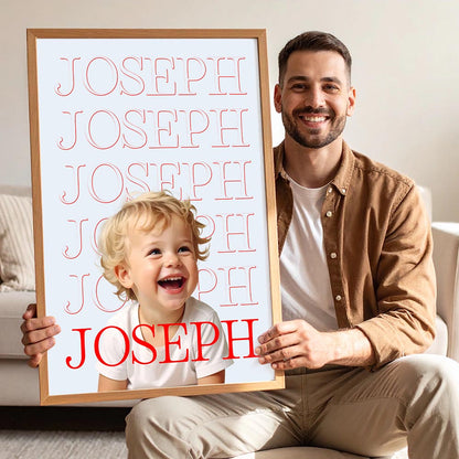 Personalised Photo Cut Out with Text Poster Art Print