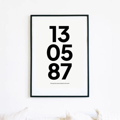 Personalised Date of Birth Art Print Poster