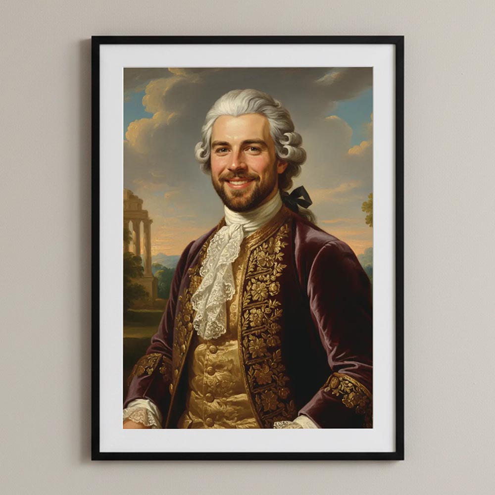 Personalised 18th Century Oil Painting AI Portrait Poster Art Print