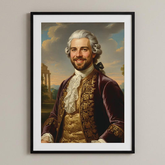 Personalised 18th Century Oil Painting AI Portrait Poster Art Print