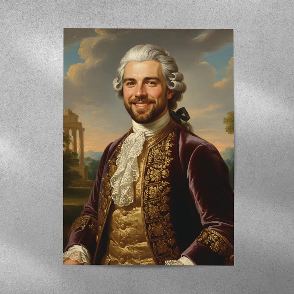 Personalised 18th Century Oil Painting AI Portrait Poster Art Print
