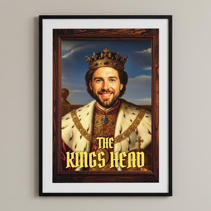 Personalised Classic Pub Sign AI Portrait Poster Art Print