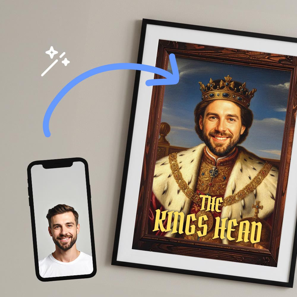 Personalised Classic Pub Sign AI Portrait Poster Art Print