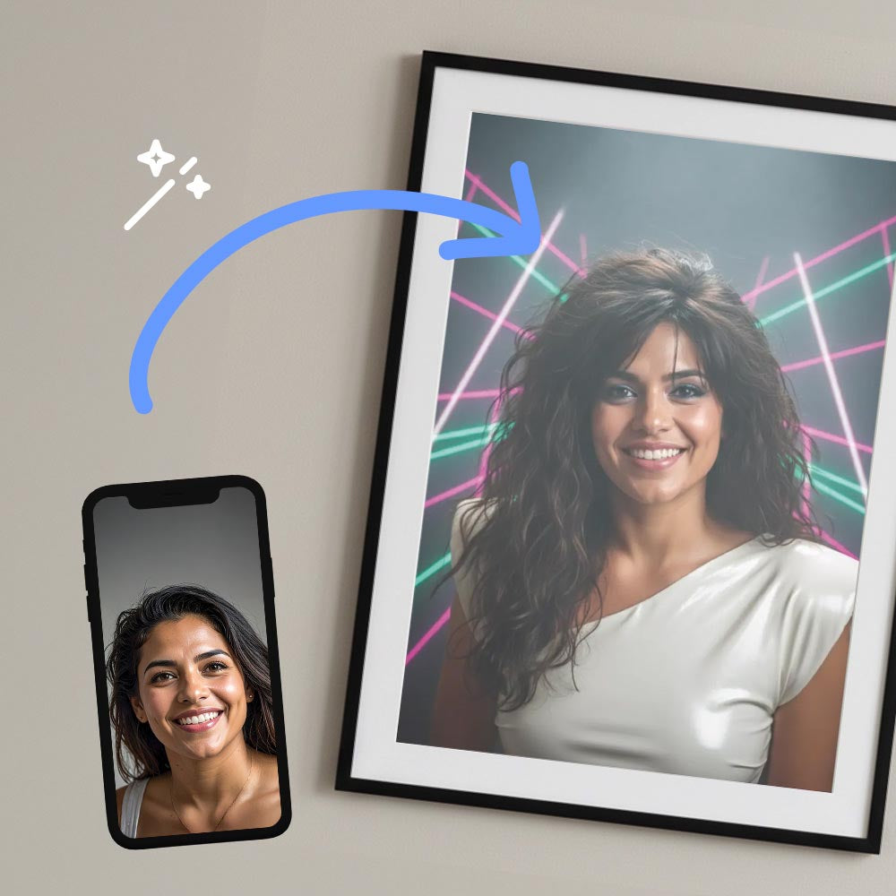 Personalised 80s Glam Style Poster Art Print