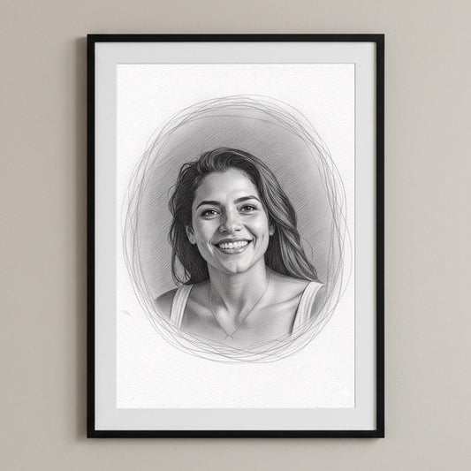 Personalised Pencil Drawing Style Poster Art Print