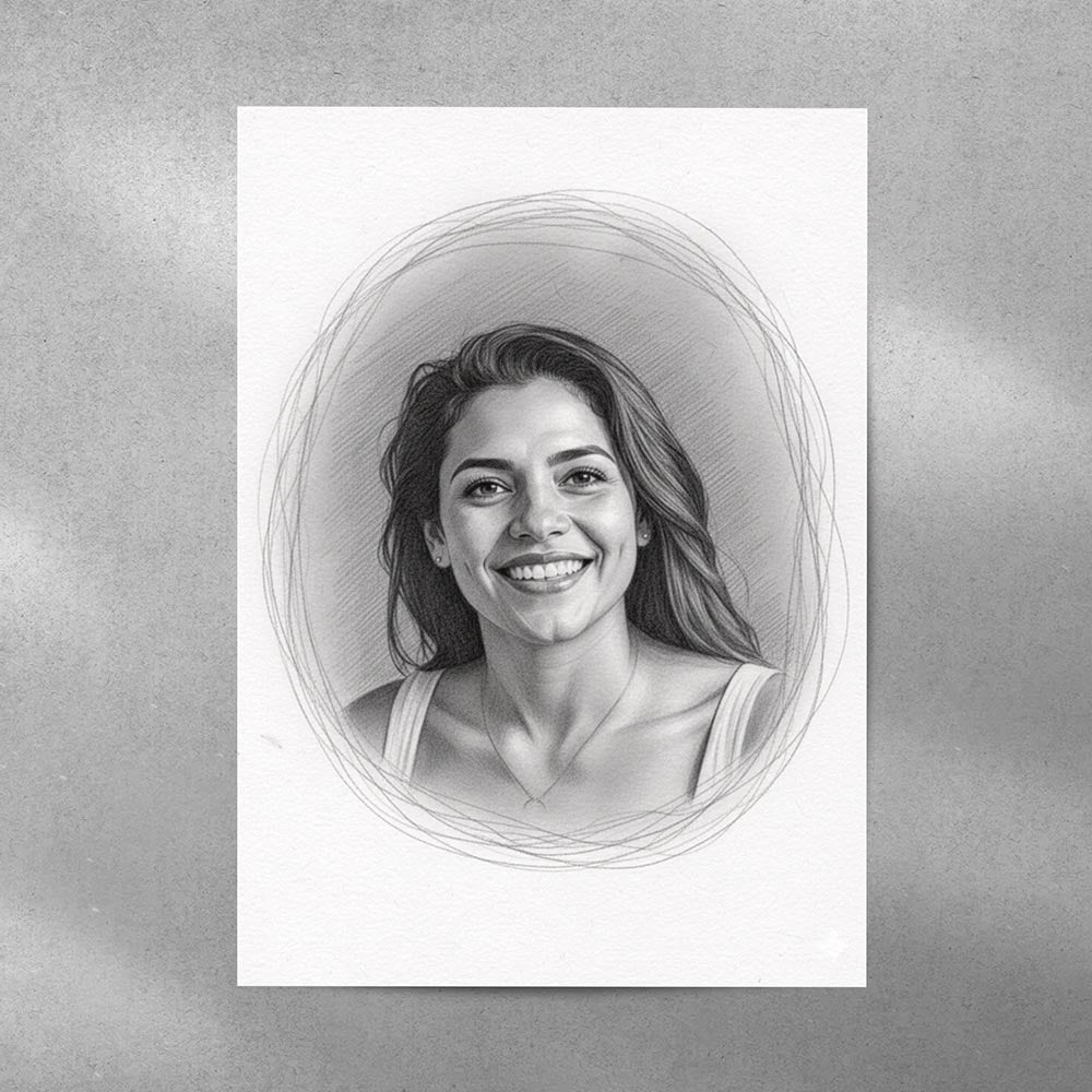 Personalised Pencil Drawing Style Poster Art Print