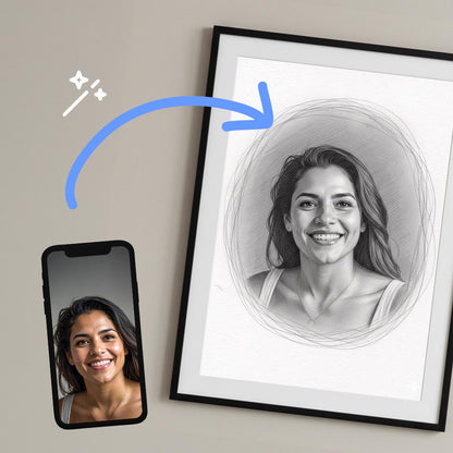 Personalised Pencil Drawing Style Poster Art Print