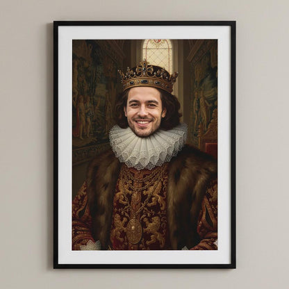 King Personalised Royal Oil Painting Portrait Style Poster Art Print