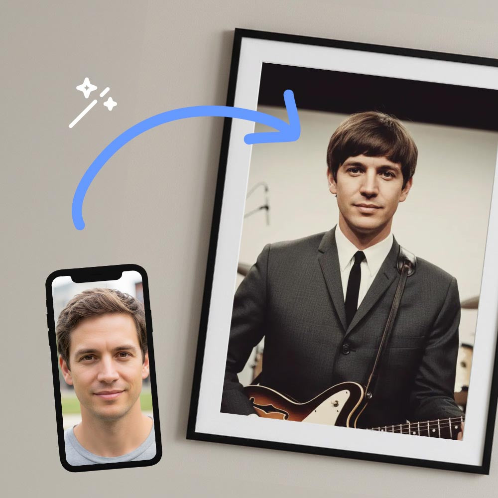 Personalised Swinging 60s Style Man Poster Art Print