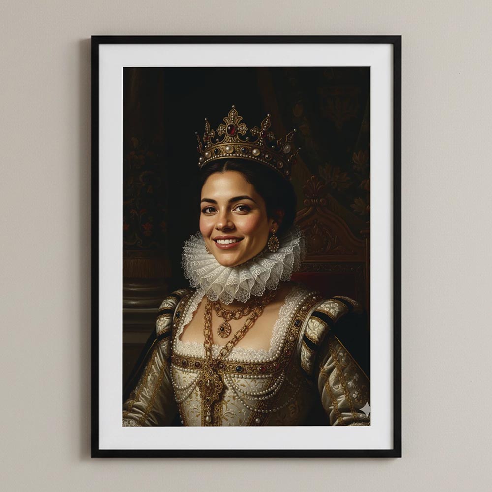 Queen Personalised Royal Oil Painting Portrait Style Poster Art Print