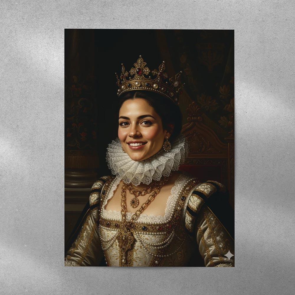 Queen Personalised Royal Oil Painting Portrait Style Poster Art Print