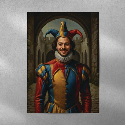 Personalised Court Jester Oil Painting Portrait Style Poster Art Print