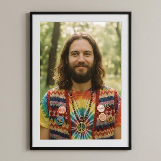 Personalised Hippie Man Poster Art Print