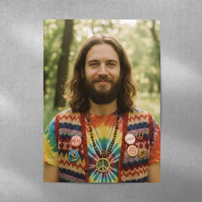 Personalised Hippie Man Poster Art Print