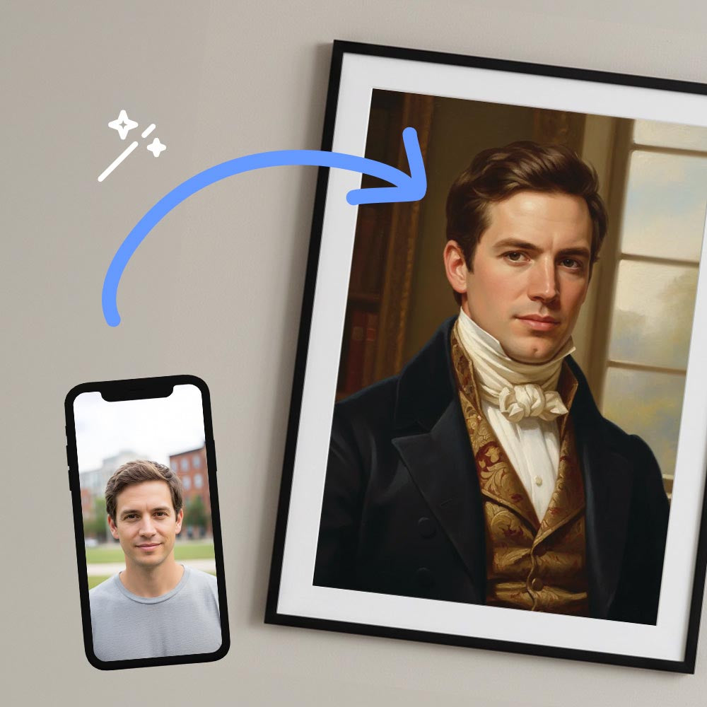 Personalised Regency Nobleman Poster Art Print