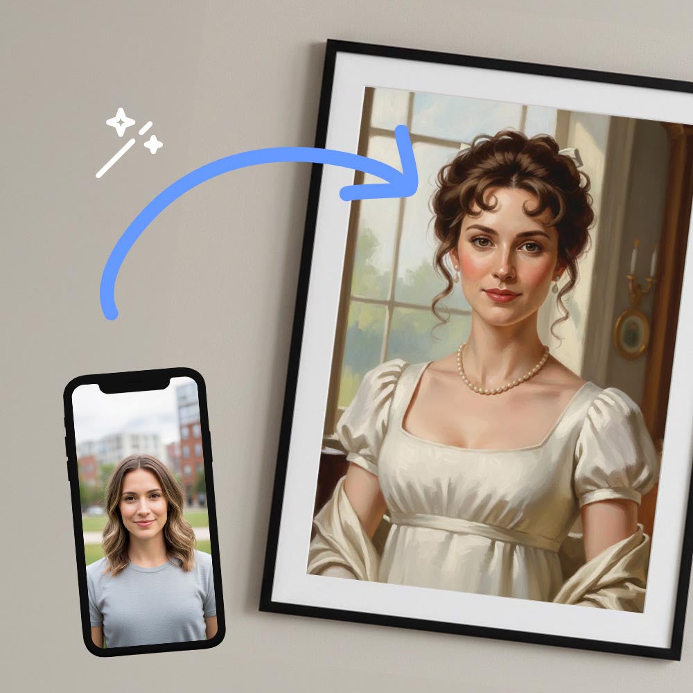 Personalised Regency Noblewoman Poster Art Print