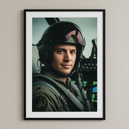 Personalised Fighter Pilot Poster Art Print